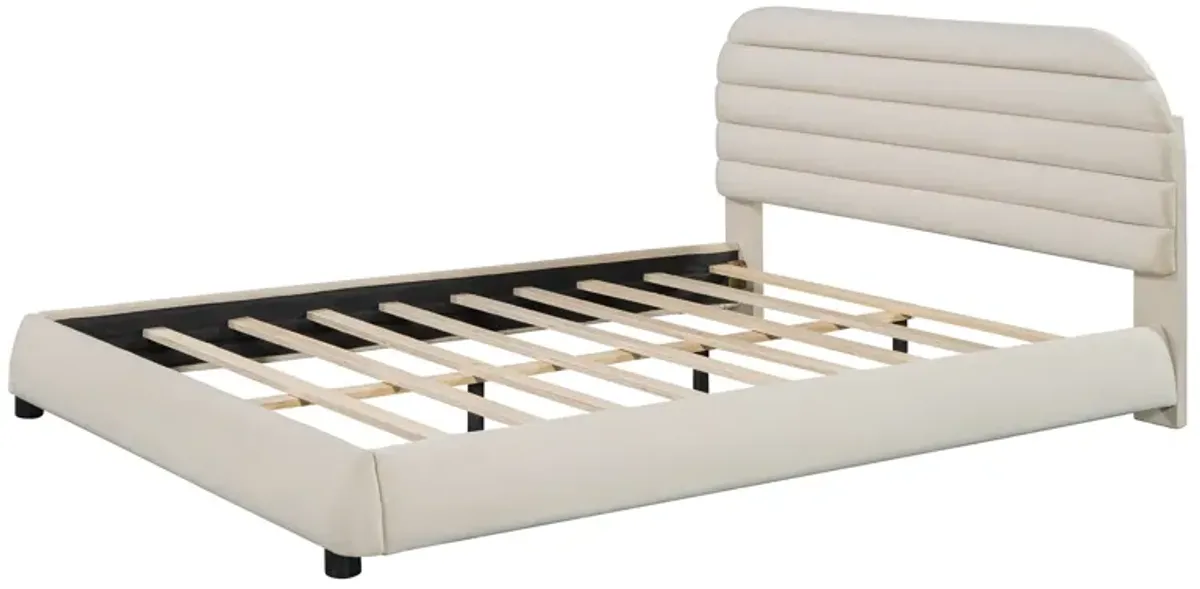 Merax Velvet Upholstered Platform Bed