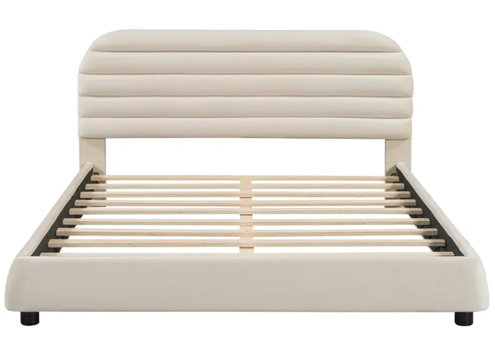 Merax Velvet Upholstered Platform Bed