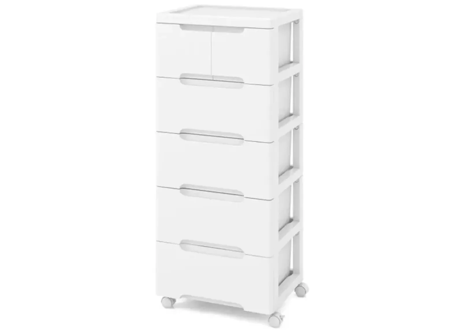 Hivvago Rolling Storage Cabinet with Universal Wheels and Drawers