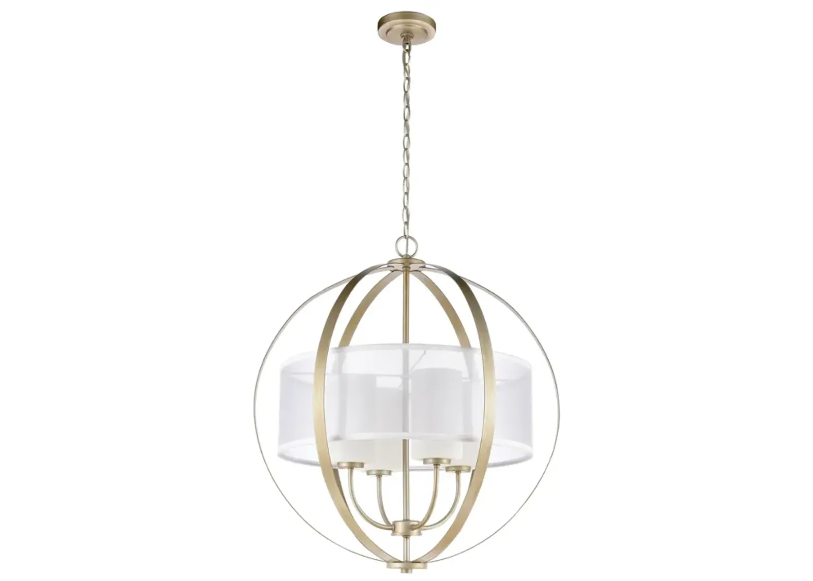 Diffusion Circular 24'' Wide 4-Light Silver Chandelier