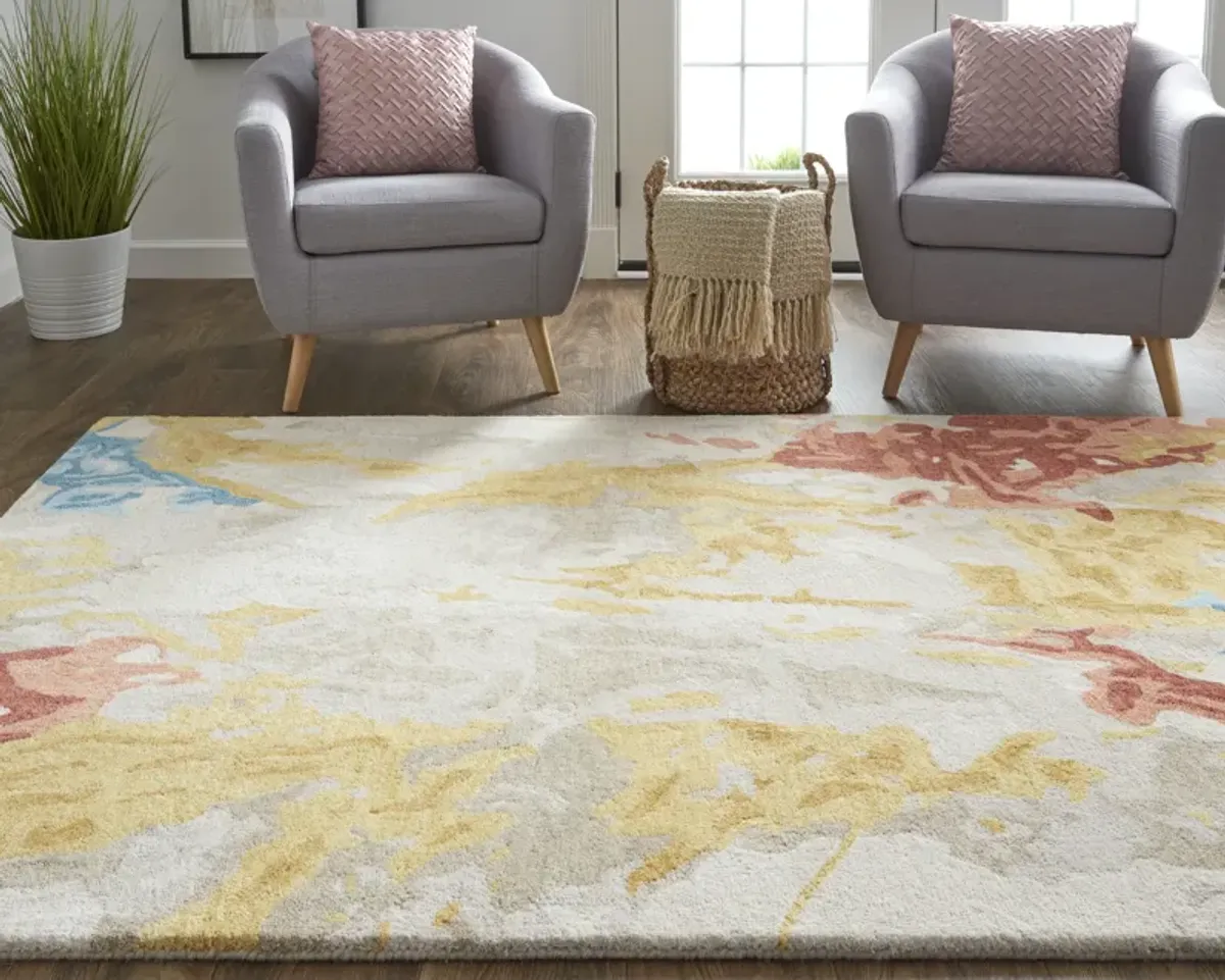 Everley 8646F Ivory/Yellow/Blue 2' x 3' Rug