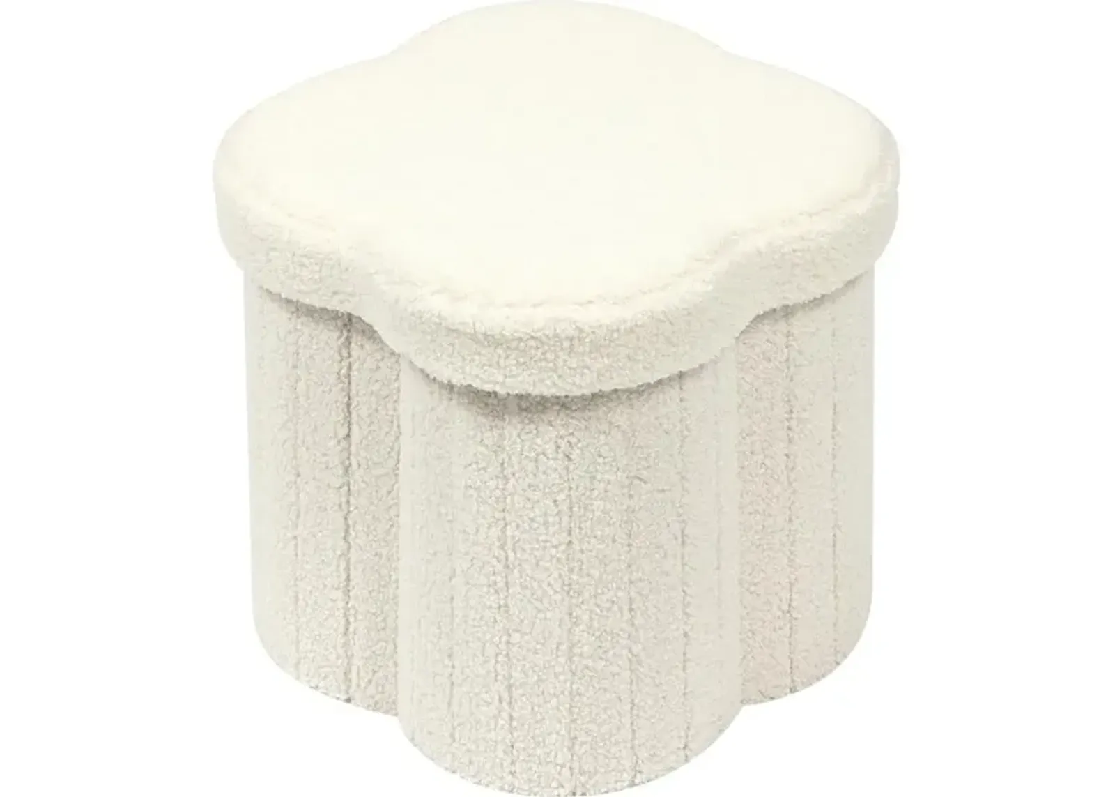 B FSOBEIIALEO Boucle Ottoman Seat for Dorm Room