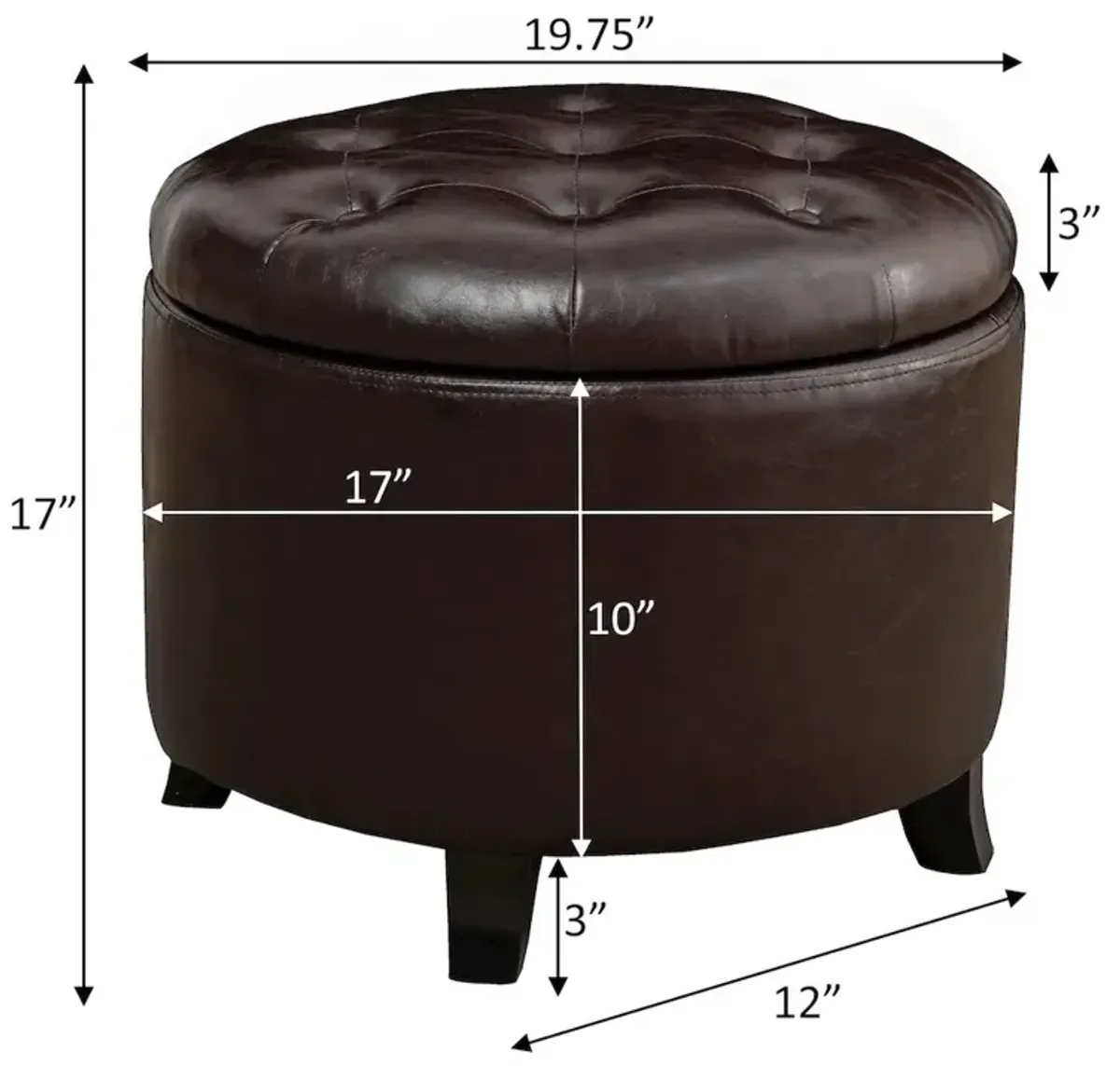 Convience Concept, Inc. Designs4Comfort Round Storage Ottoman