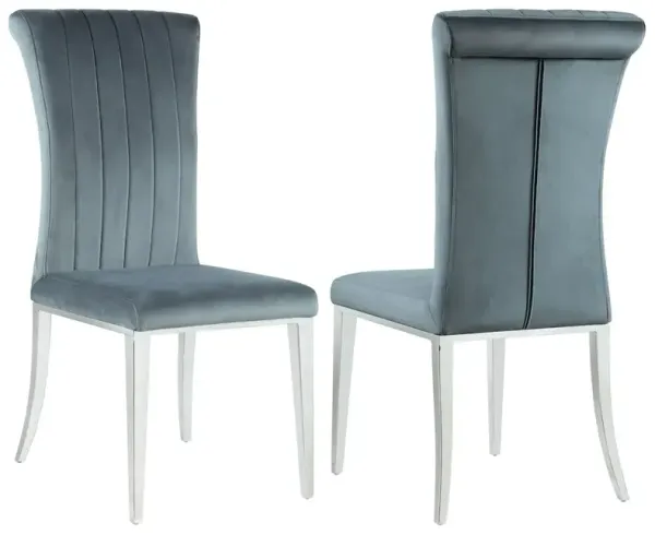 Beaufort Upholstered Dining Side Chair Steel Grey (Set of 2)