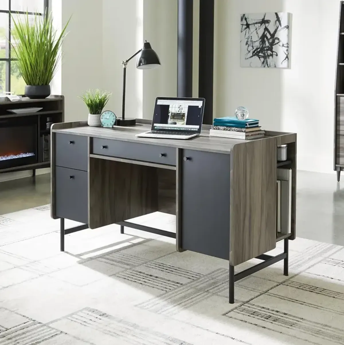 Sauder Harvey Park Double Ped Desk Ja