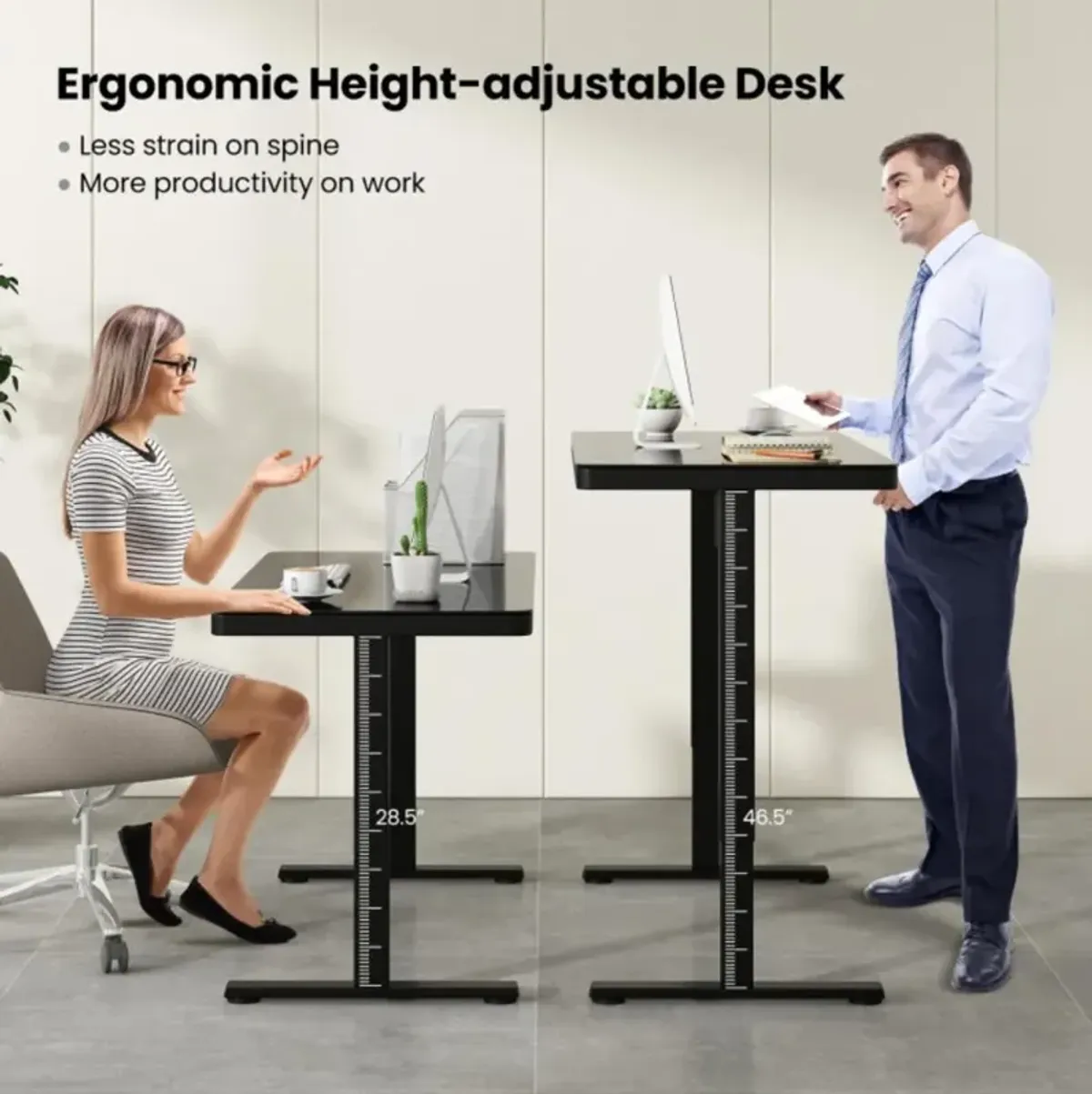 Height Adjustable Electric Standing Desk with Drawer