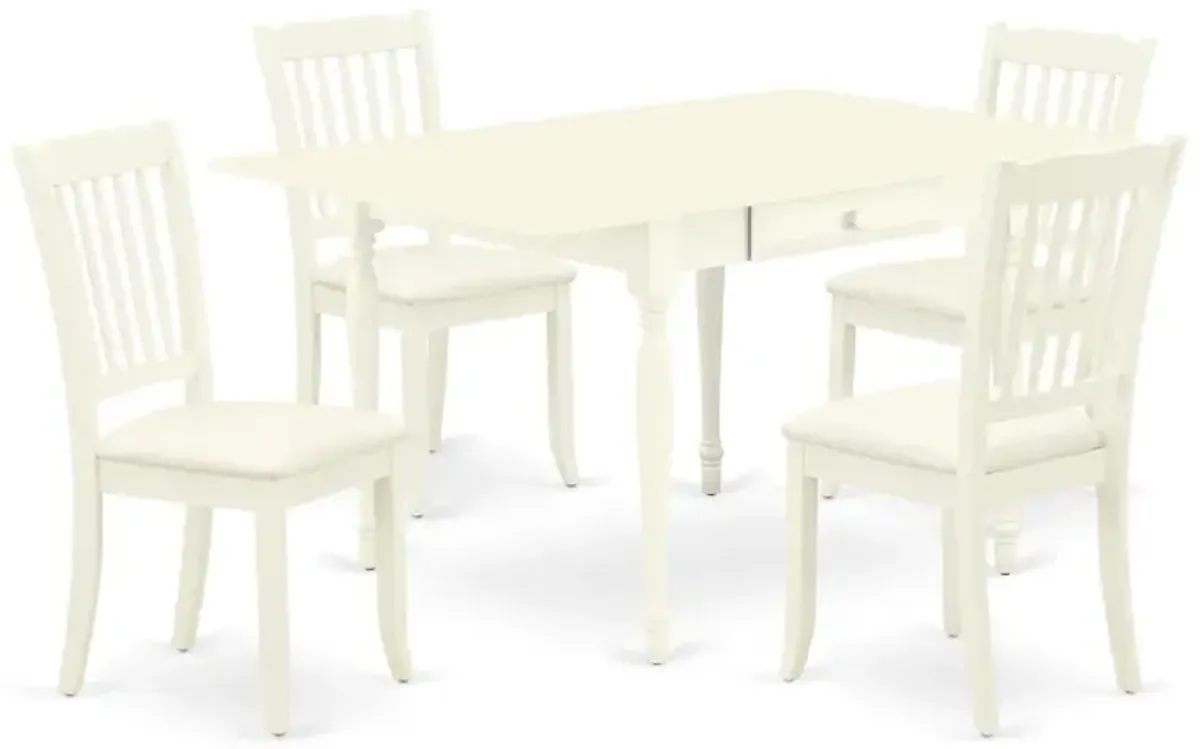 Dining Room Set Linen White, MZDA5-LWH-C