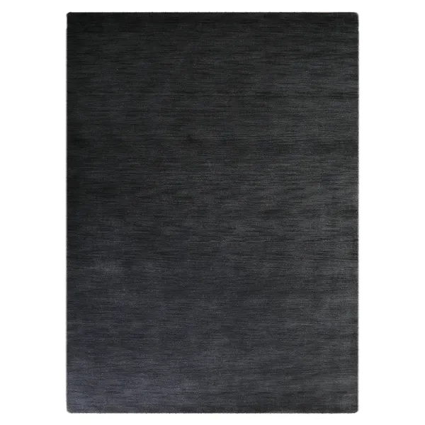 RUGSOTIC CARPETS HAND KNOTTED LOOM WOOL ECO-FRIENDLY AREA RUGS  - 5'x8', Rectangle, Charcoal Color, Solid Plain Design, High Pile Handmade Anti Skid Area Rugs for Living Room, Bed Room (L00111)
