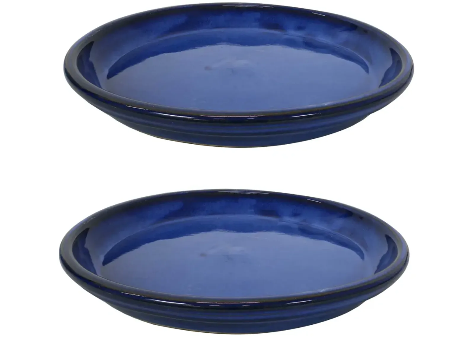 Sunnydaze Glazed Ceramic Flower Pot/Plant Saucer - Set of 2