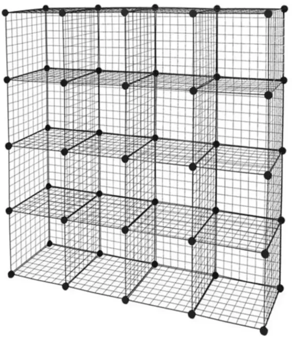 Wire Cube Storage Organizer, Metal Grid Shelving Unit for Closet, Garage, and Office