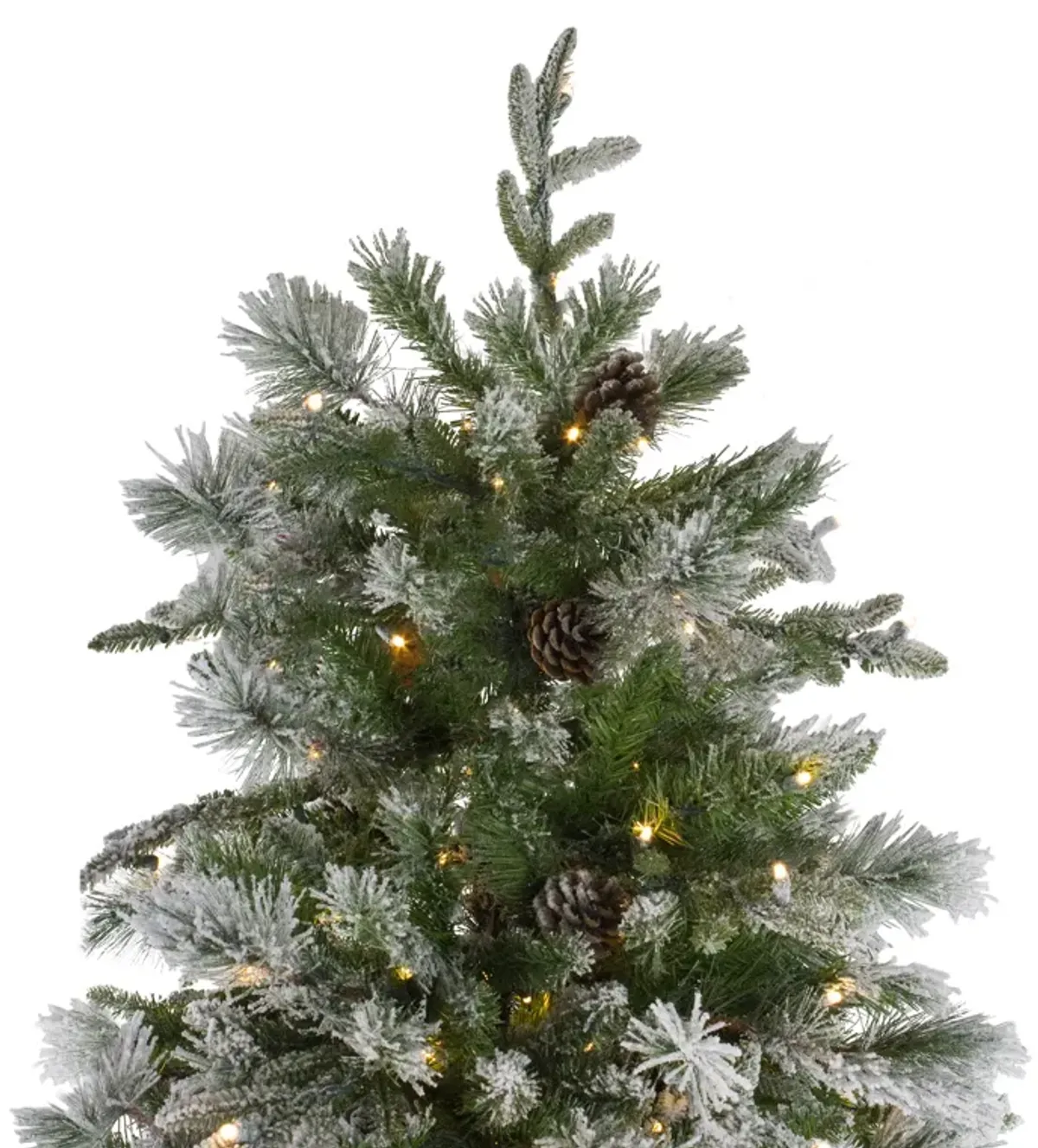 7.5' Pre-Lit Flocked Rosemary Emerald Angel Pine Artificial Christmas Tree - Clear LED Lights