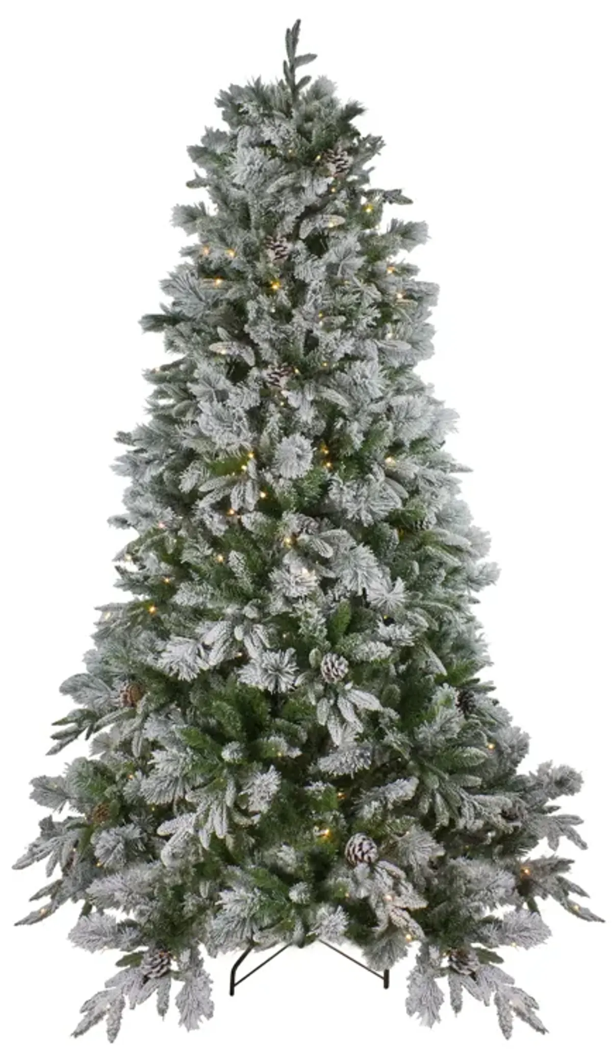 7.5' Pre-Lit Flocked Rosemary Emerald Angel Pine Artificial Christmas Tree - Clear LED Lights