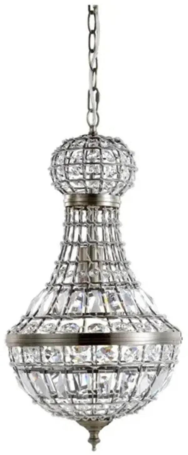Regina Crystal/Metal Empire LED Pendant