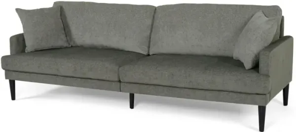 Foli Sofa, 96 Inch, Rubberwood Tapered Legs, Transitional Taupe Gray - Benzara