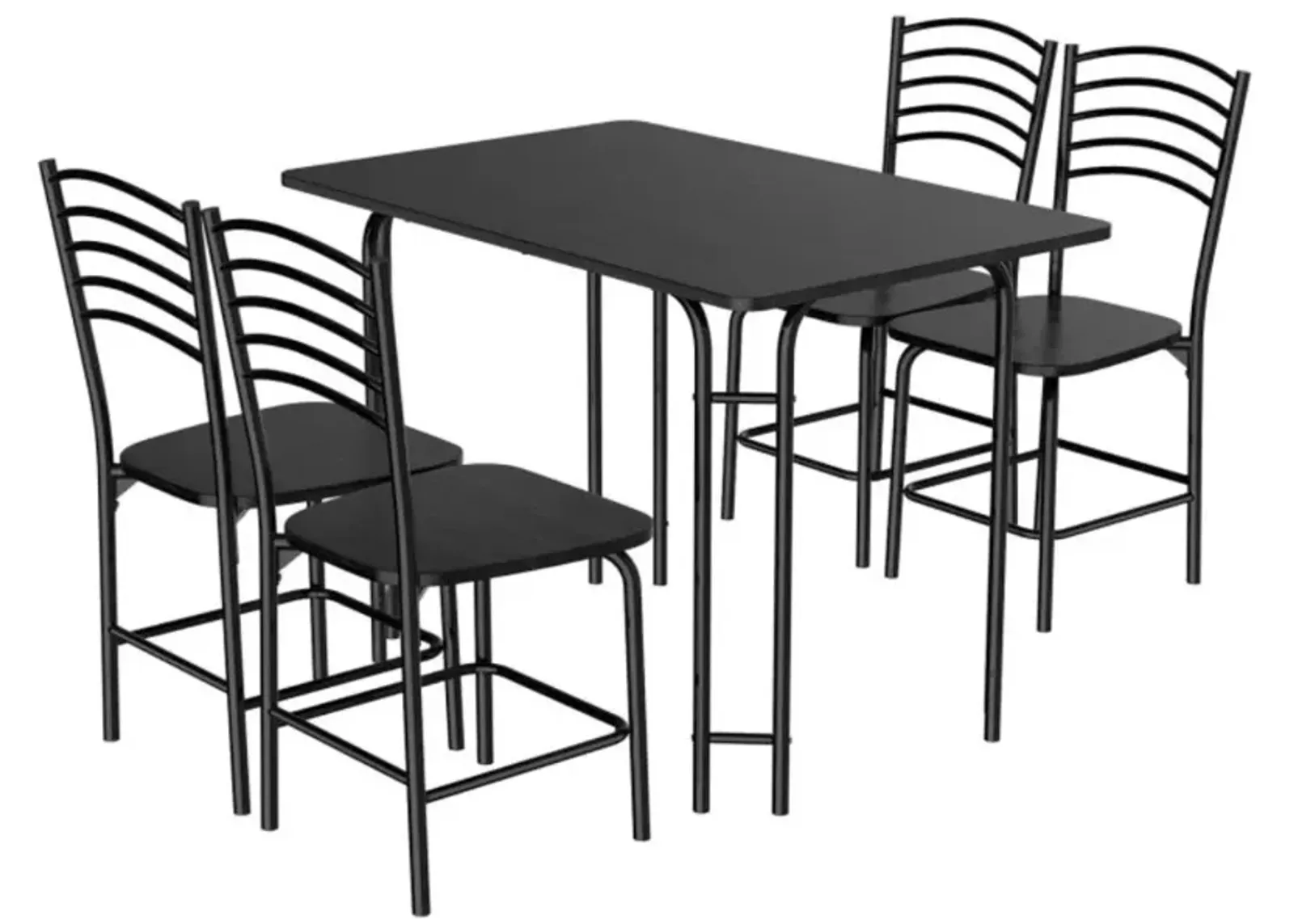 Hivvago 5 Pieces Wood Rectangular Dining Table Set