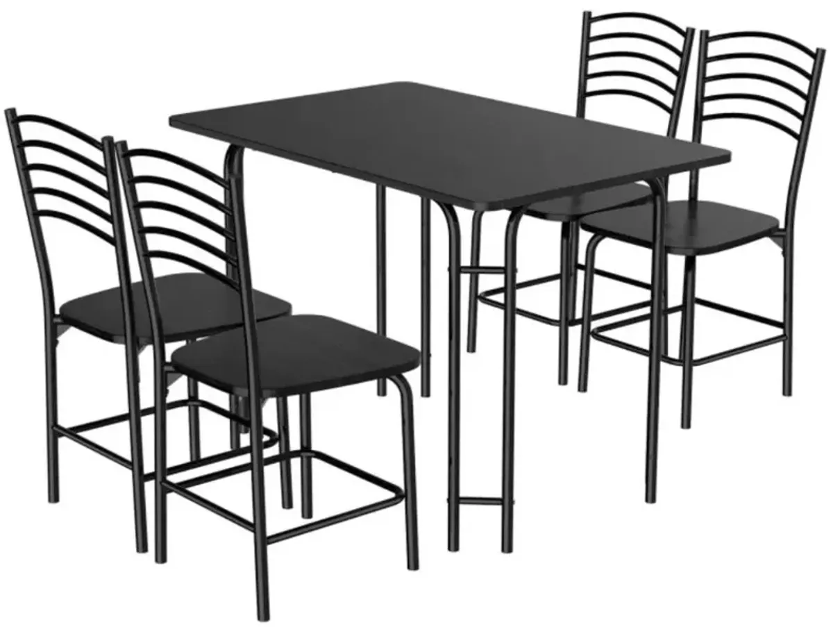 Hivvago 5 Pieces Wood Rectangular Dining Table Set