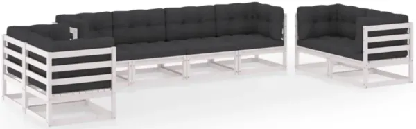 vidaXL 8 Piece Garden Lounge Set with Cushions Solid Pinewood