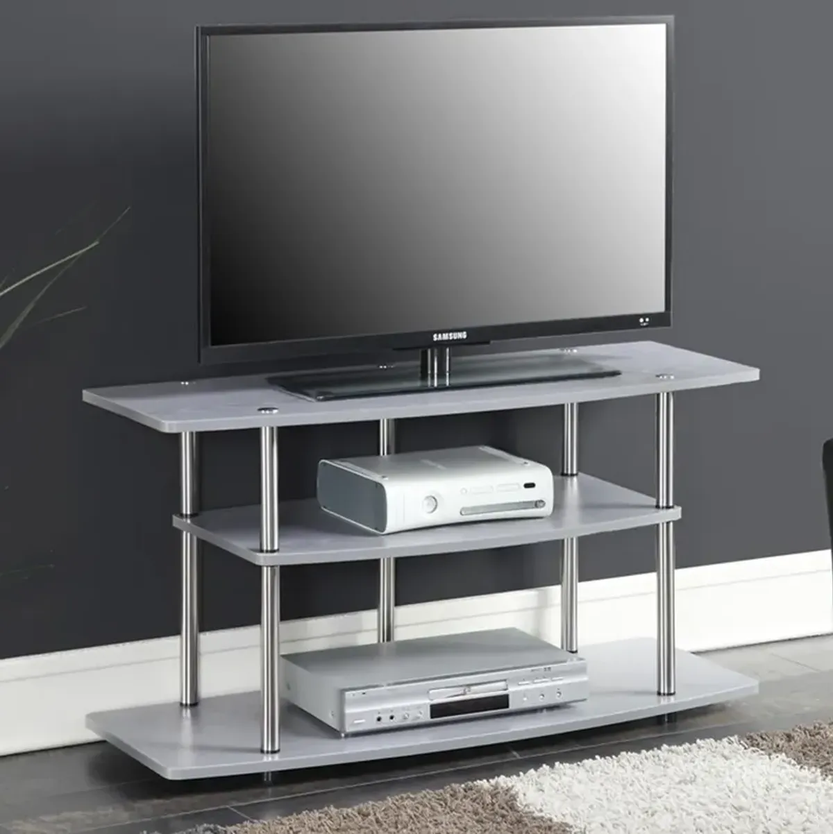 Convience Concept, Inc. No Tools 3 Tier Wide TV Stand for TVs up to 46 Inches