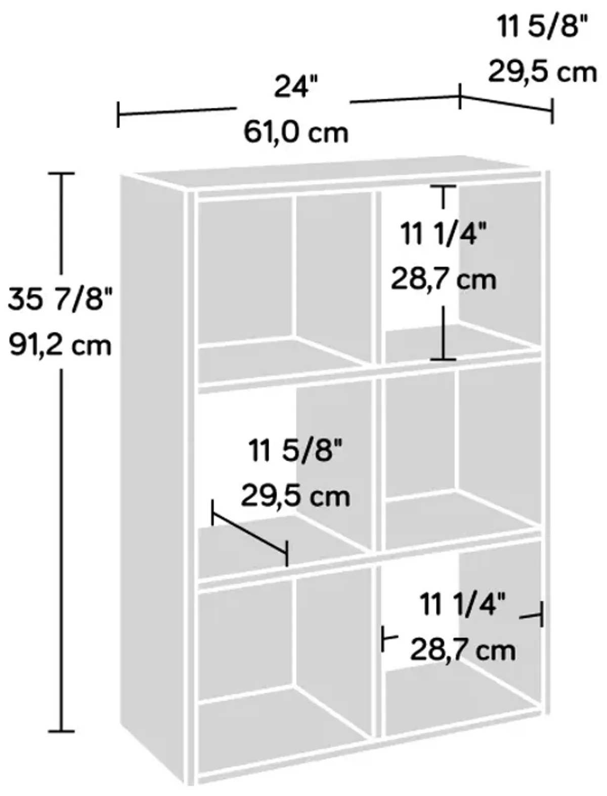 Sauder Select 6-Cube Organizer Storage Cubby