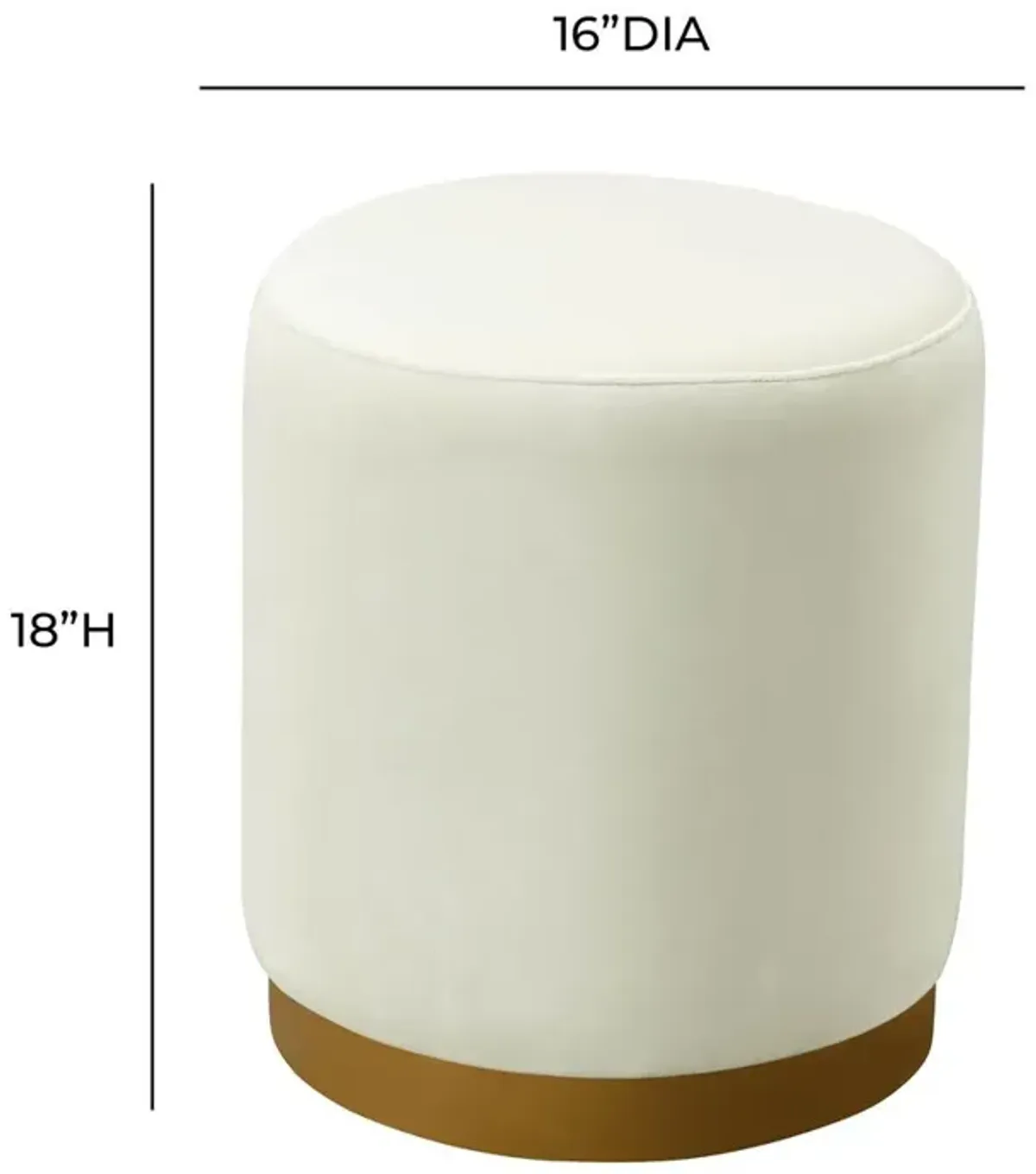 Belen Kox Luminary Cream Velvet Ottoman, Belen Kox