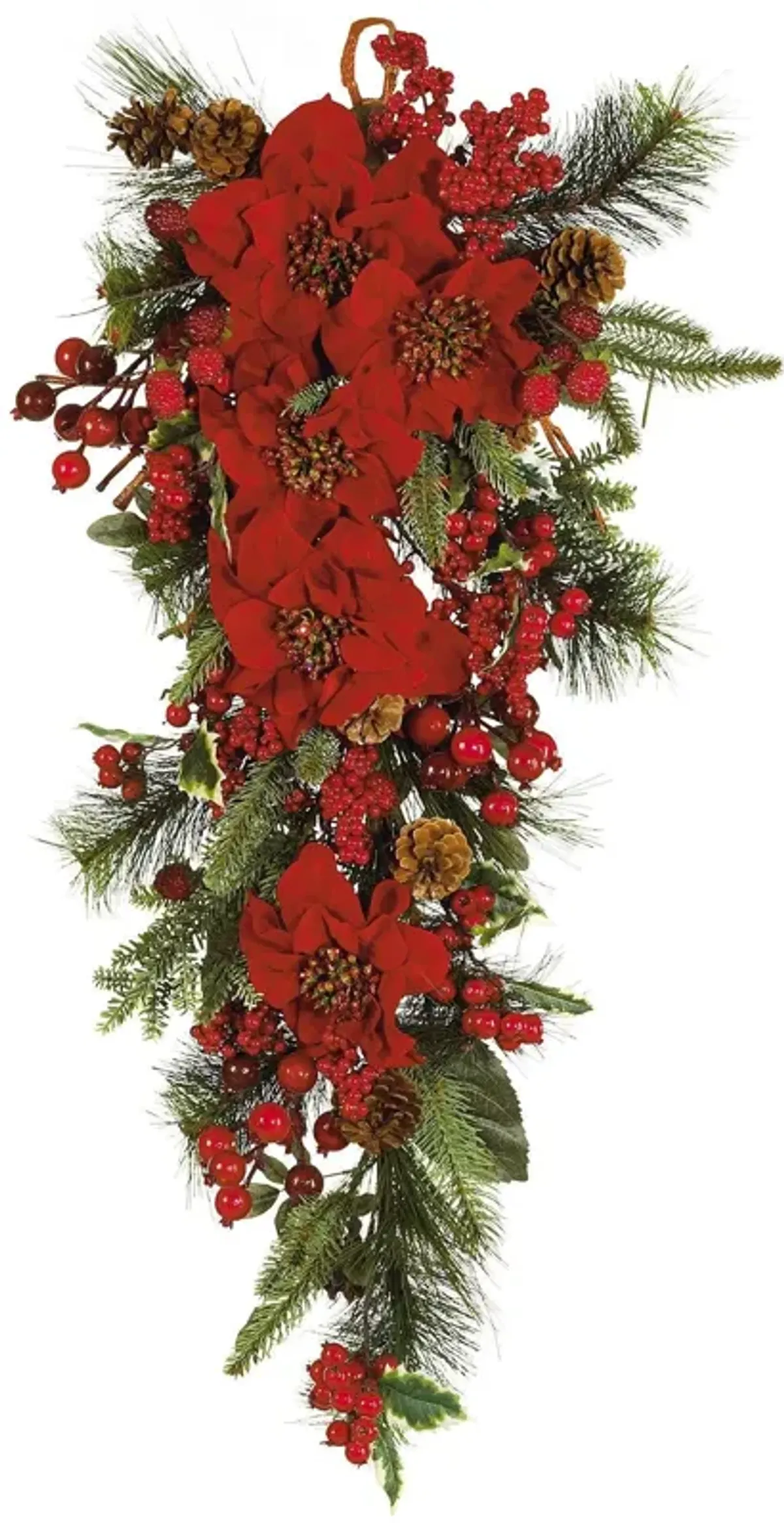 Nearly Natural 30-in Poinsettia Teardrop