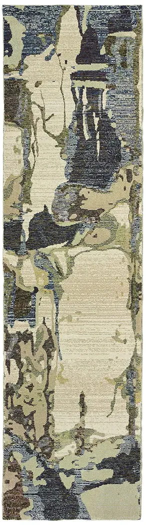 Evolution 2'6" x 12' Blue Rug