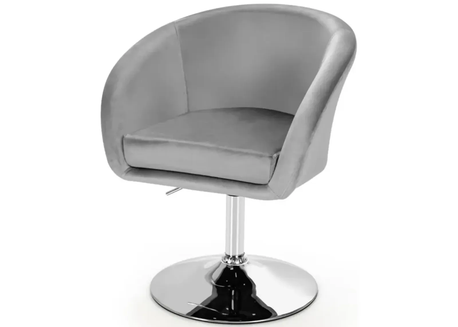 Hivvago 360 Degree Swivel Makeup Stool Accent Chair with Round Back and Metal Base