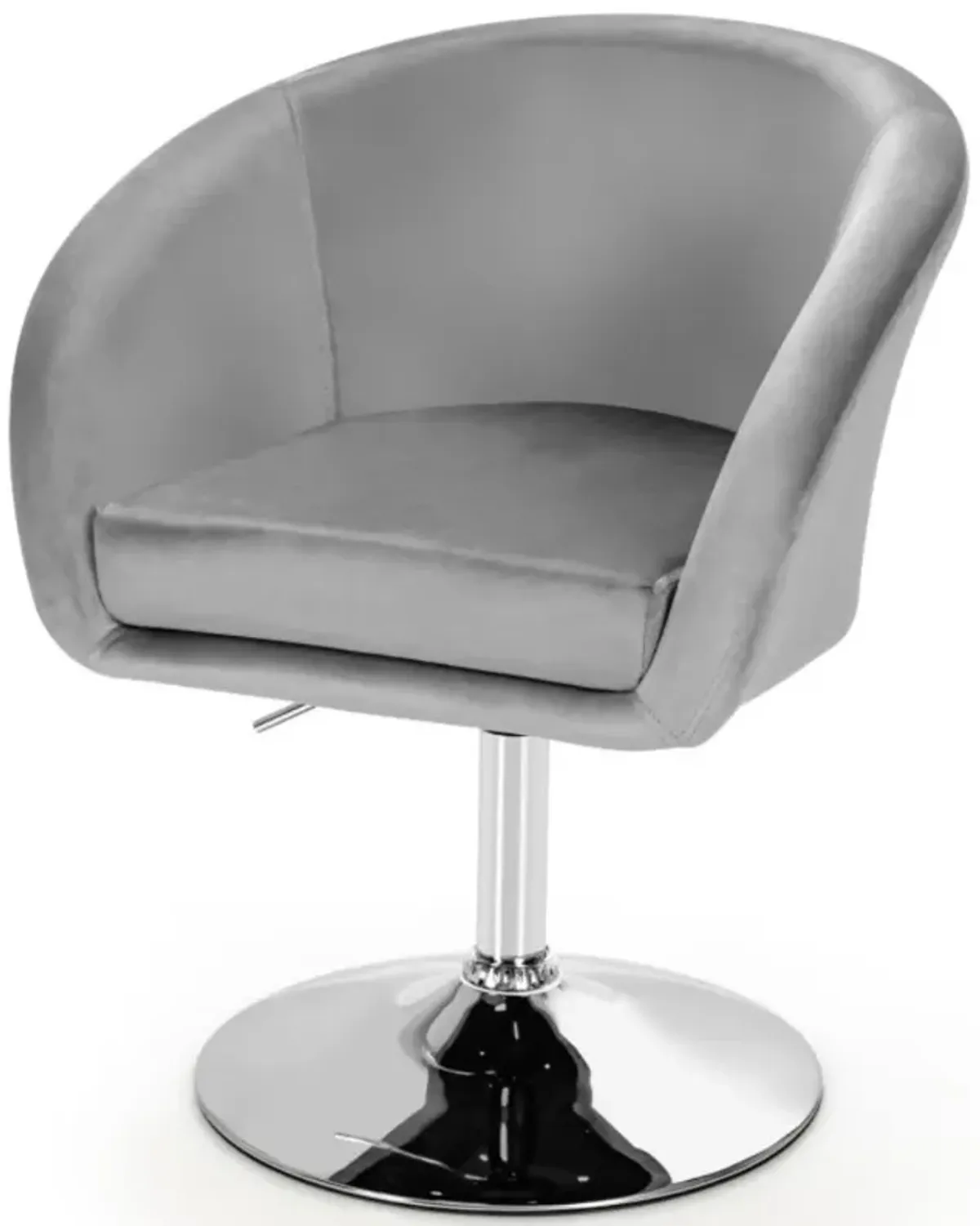 Hivvago 360 Degree Swivel Makeup Stool Accent Chair with Round Back and Metal Base