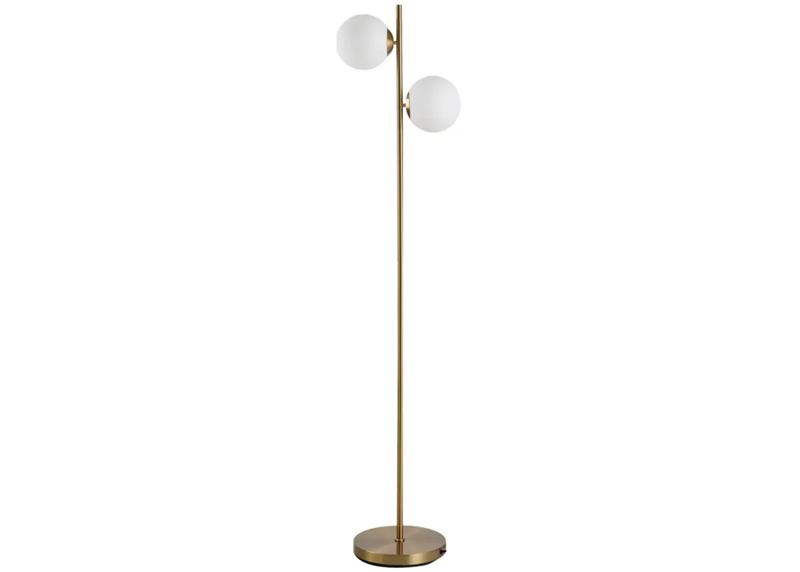 White Modern Illumination: Floor Lamp with 2 Glass Shades