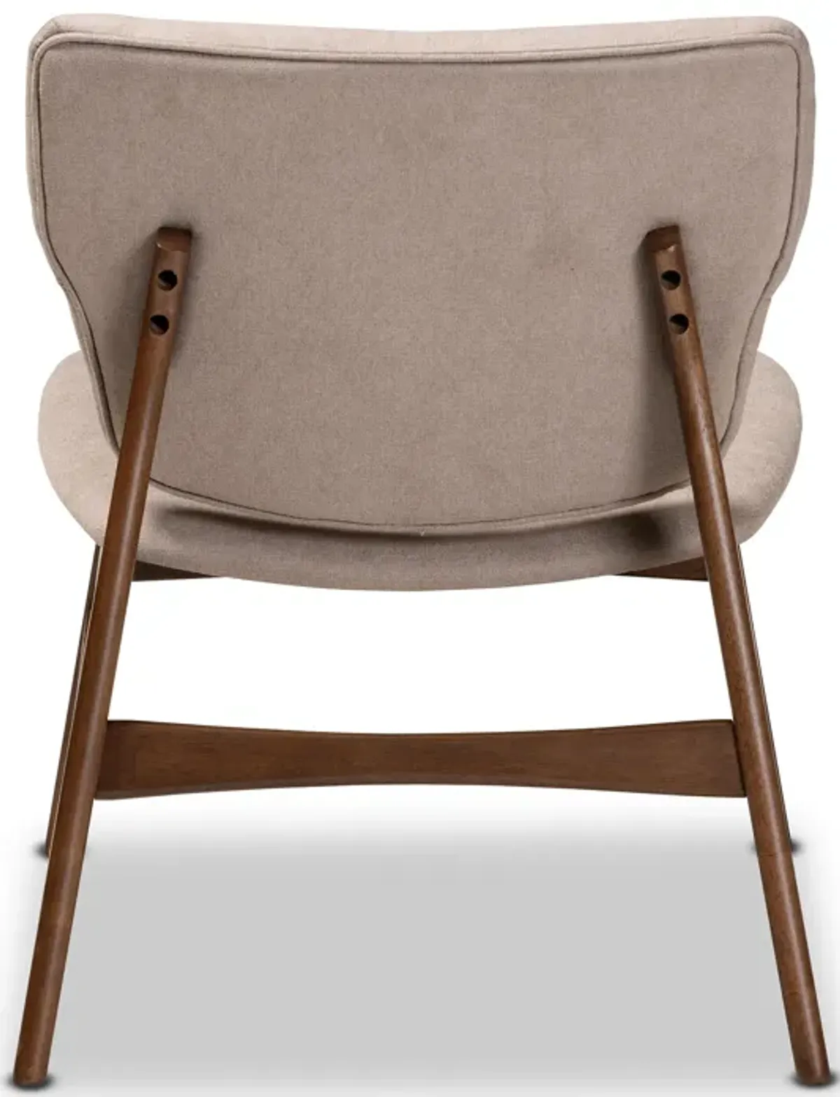 Baxton Studio Benito Transitional Beige Fabric Upholstered Wood Accent Chair