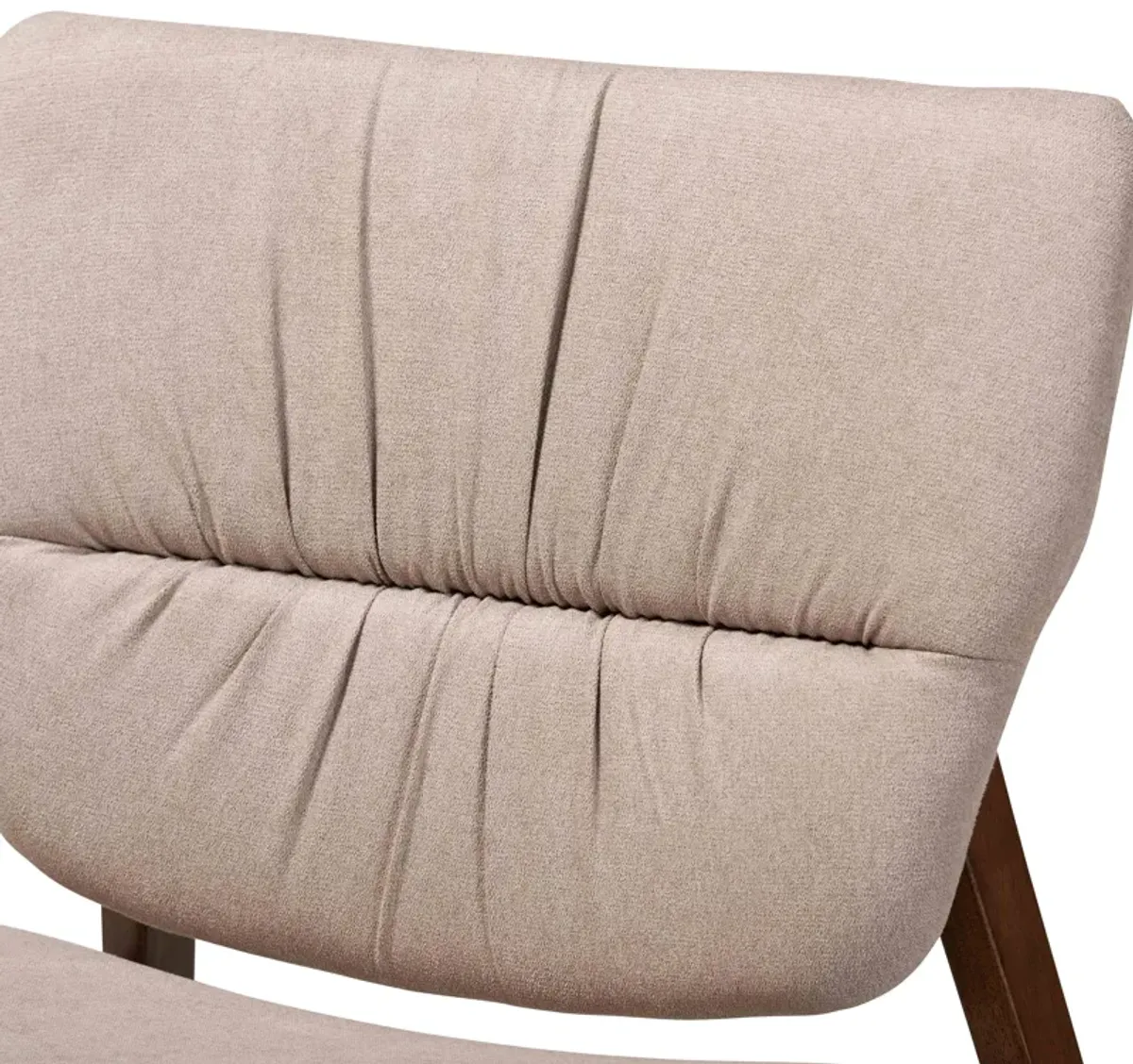 Baxton Studio Benito Transitional Beige Fabric Upholstered Wood Accent Chair