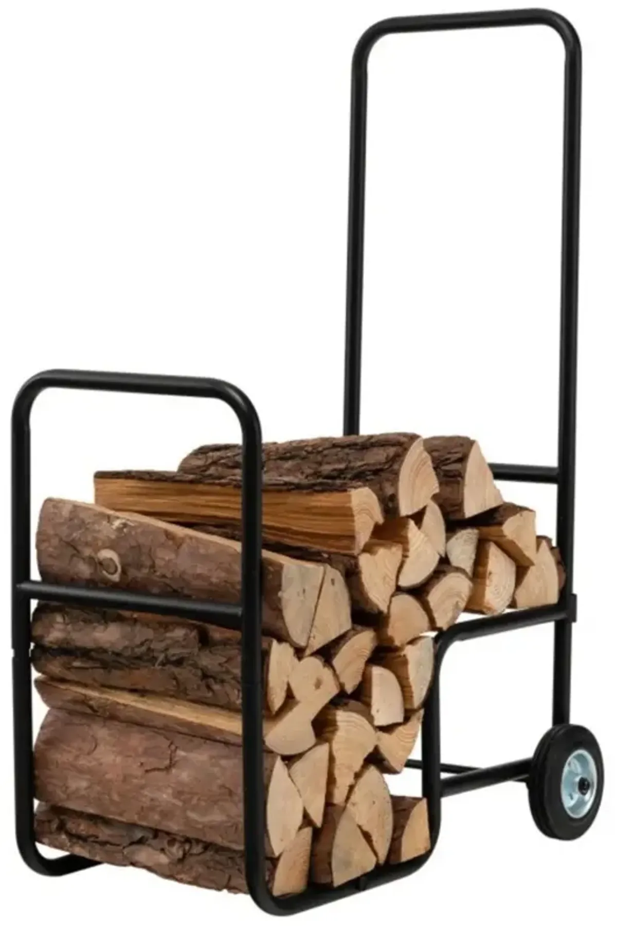 Hivvago Black Large Firewood Log Cart Carrier