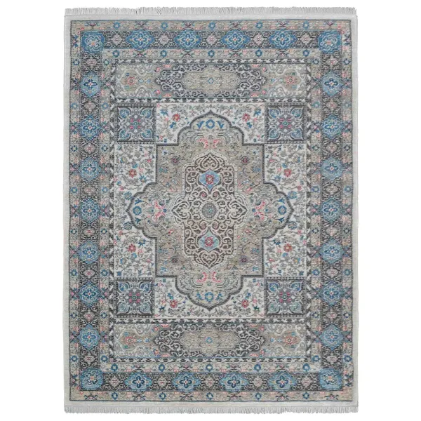 RUGSOTIC CARPETS MACHINE MADE POLYESTER AREA RUGS  - 9'x12', Rectangle Shape, Multicolor Color, Classic Oriental Traditional  Design, Low Pile Machine Made Area Rugs (M00099)