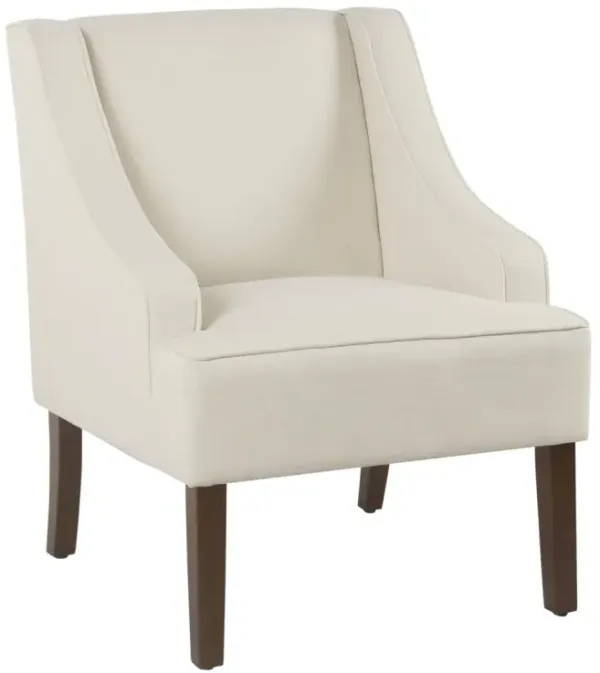 Benzara  Fabric Upholstered Wooden Accent Chair with Swooping Armrests - 27.75 x 25 x 33.25 in.