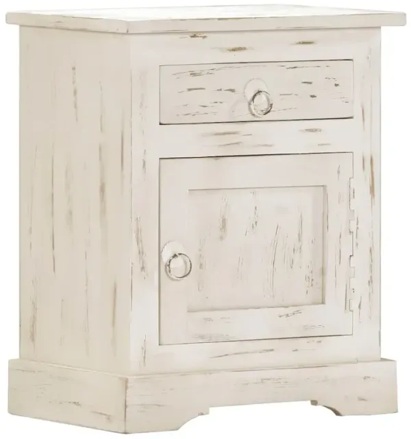 Bedside Cabinet White Solid mango wood 15.7 x 11.8 x 19.7 in