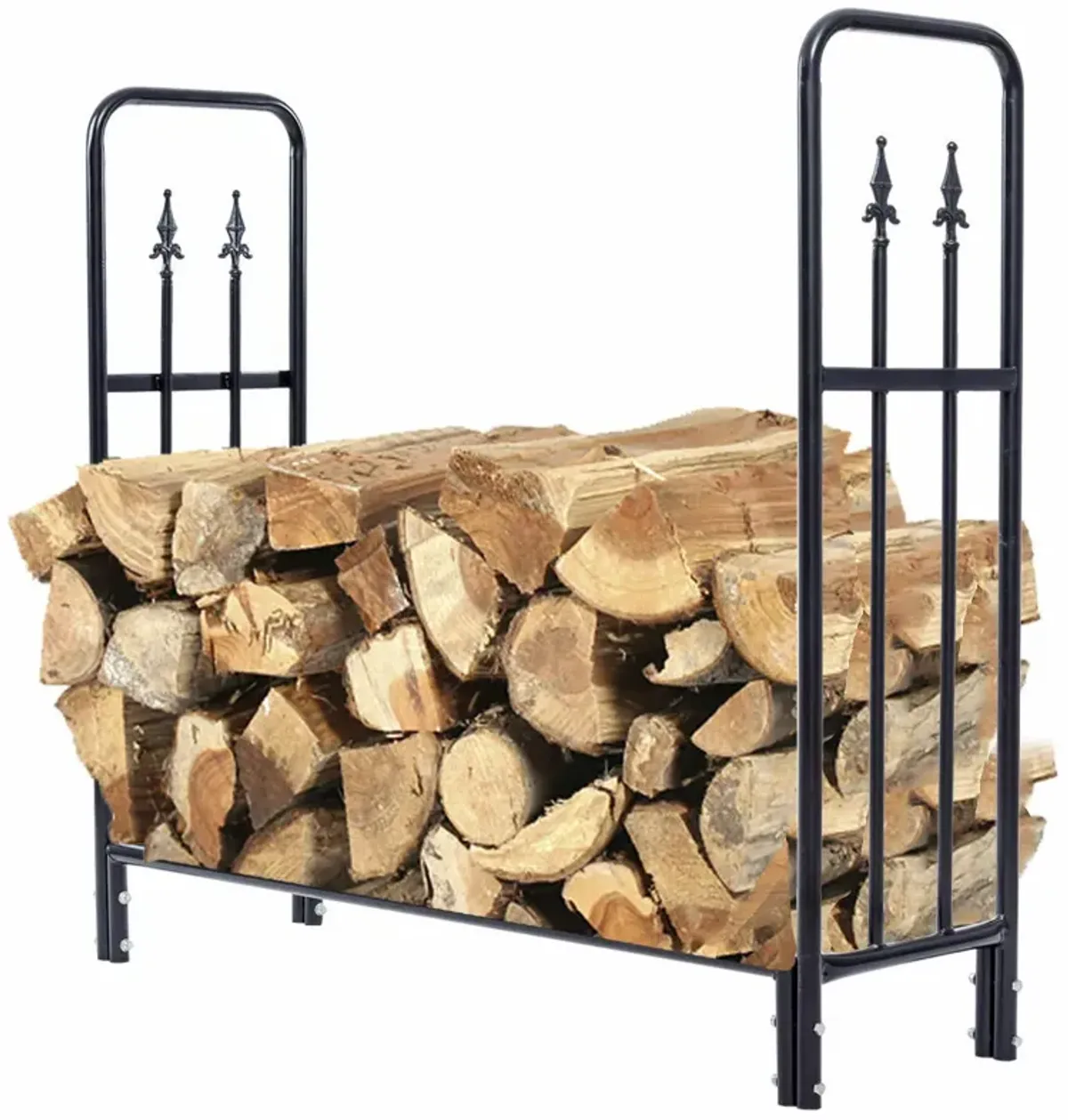 4 Feet Outdoor Heavy Duty Steel Firewood Wood Storage Rack