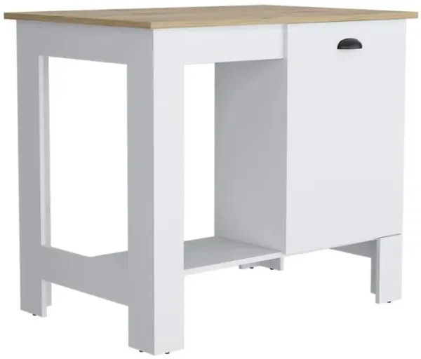 DEPOT E-SHOP Caddo Kitchen Island with Storage and Cabinet