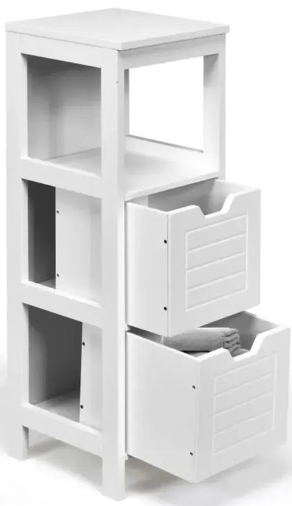 Hivvago Multifunction Bathroom Wooden Floor Cabinet Organizer with Storage Rack