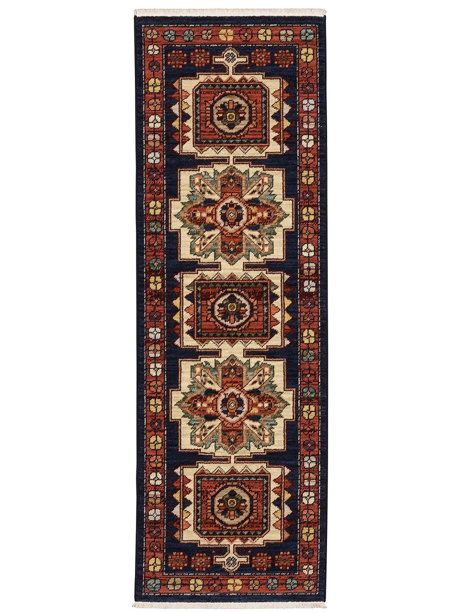 Lilihan 2' x 6' Blue Rug