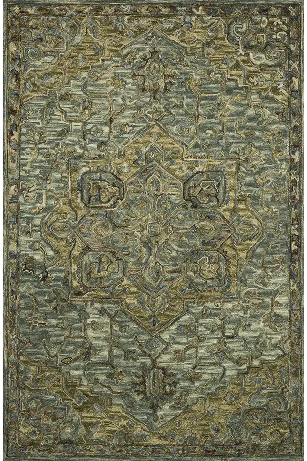 Victoria Dark Green/Tobacco 9'3" x 13' Rug