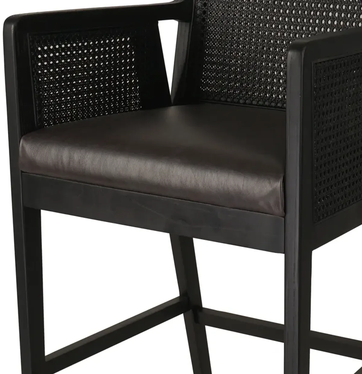 Antonia Cane Arm Counter Stool in Ebony