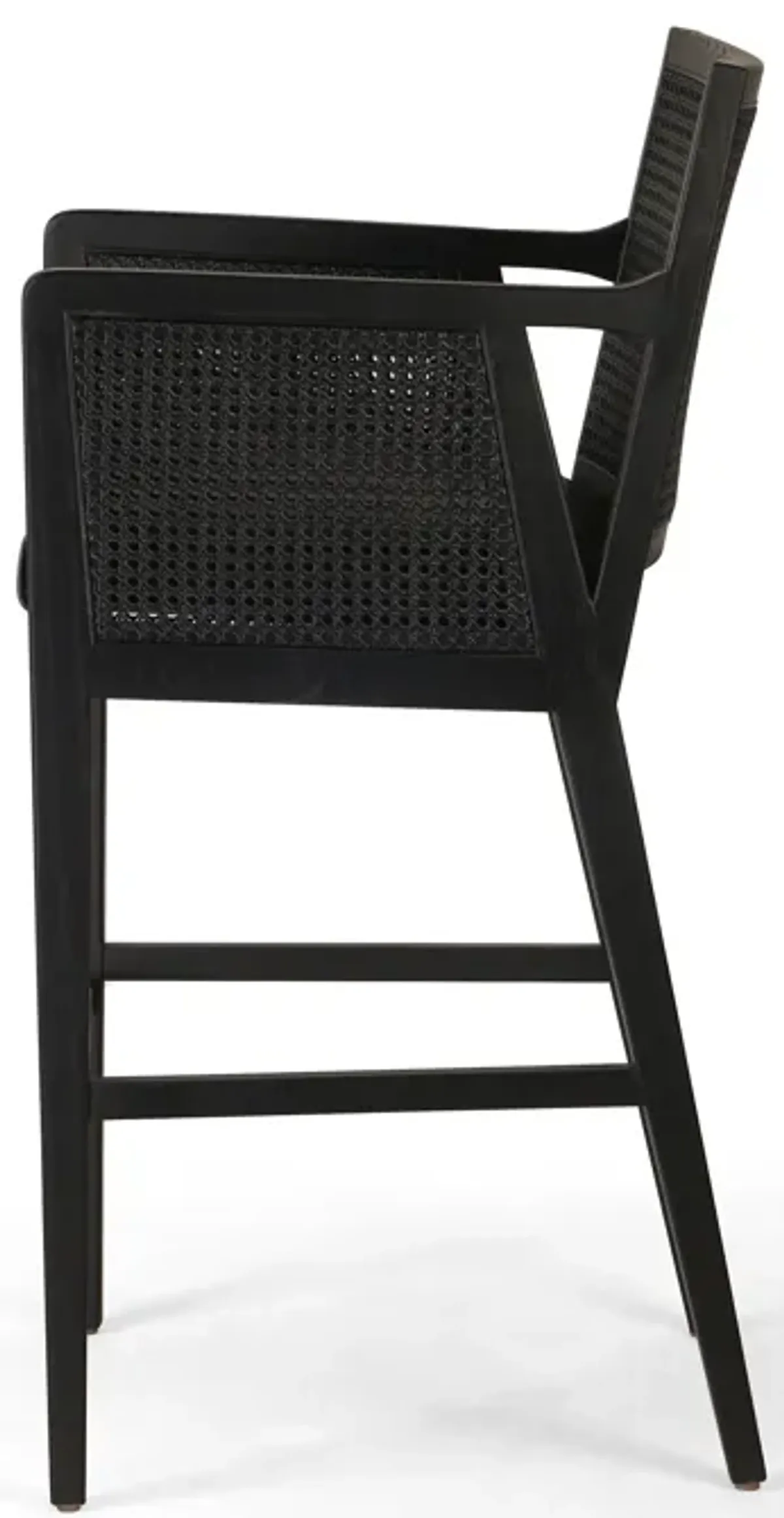 Antonia Cane Arm Counter Stool in Ebony