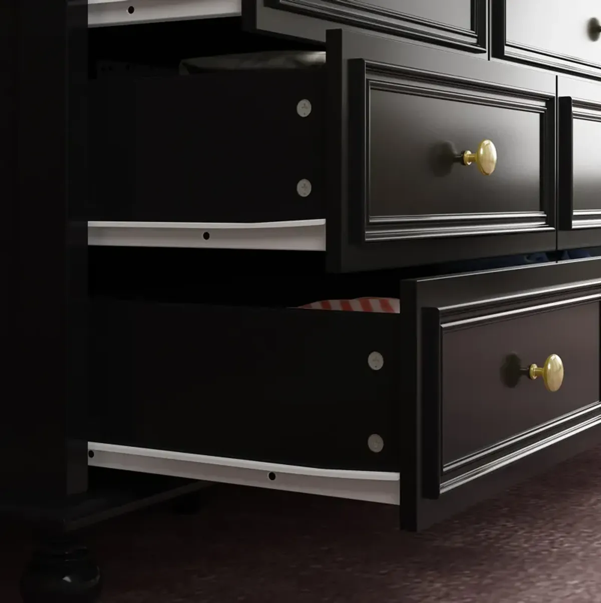 Black Wooden 12-Drawer Chest of Drawers 63 in. W x 31.5 in. H x 15.7 in. D Dresser, Modern European Style