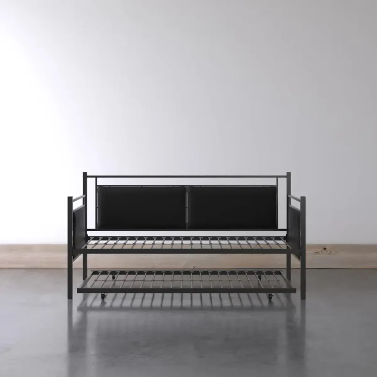 Meija Metal and Upholstered Daybed with Trundle