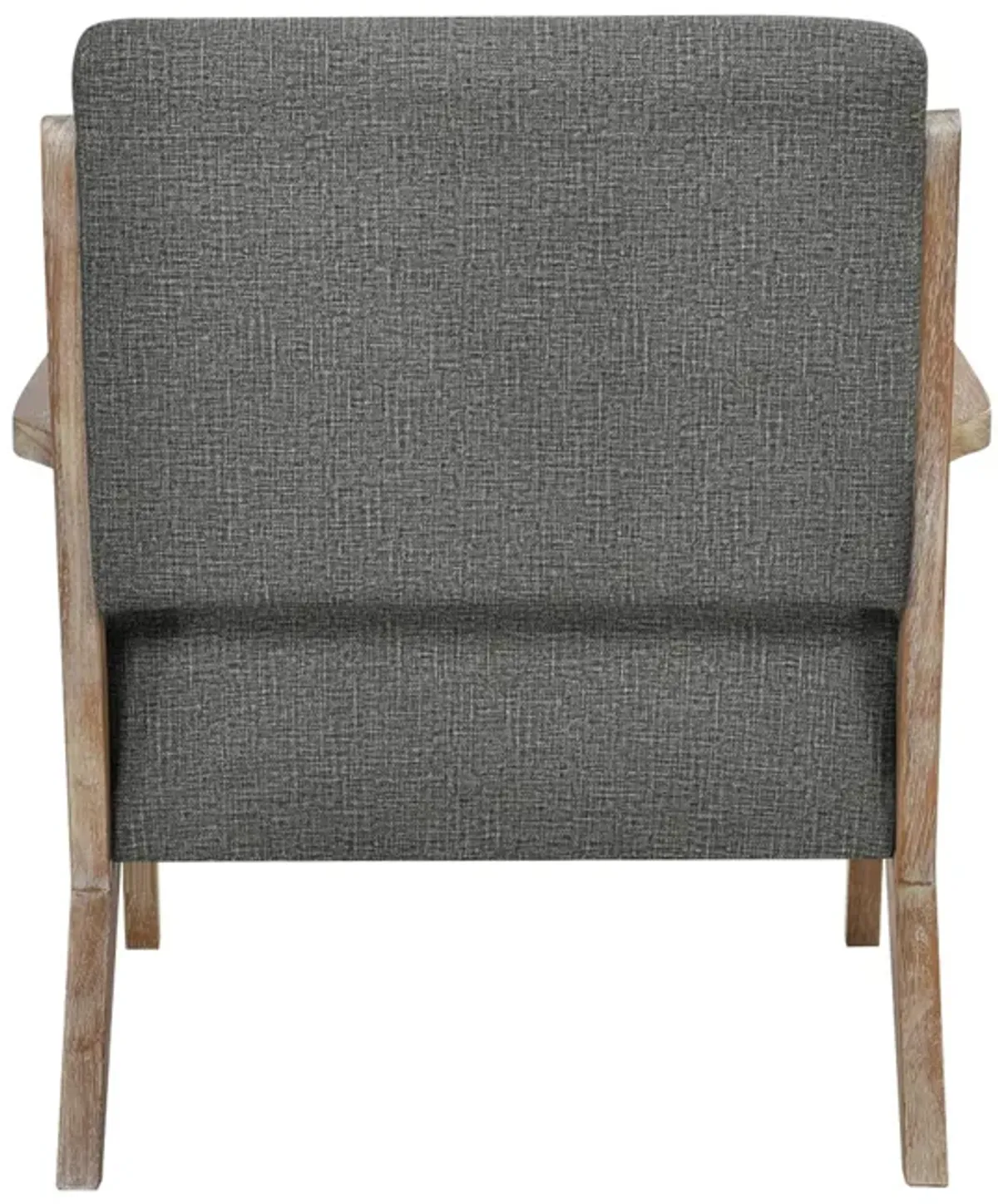 Edra 33 Inch Accent Armchair, Rubberwood Frame, Gray Polyester Cushions - Benzara