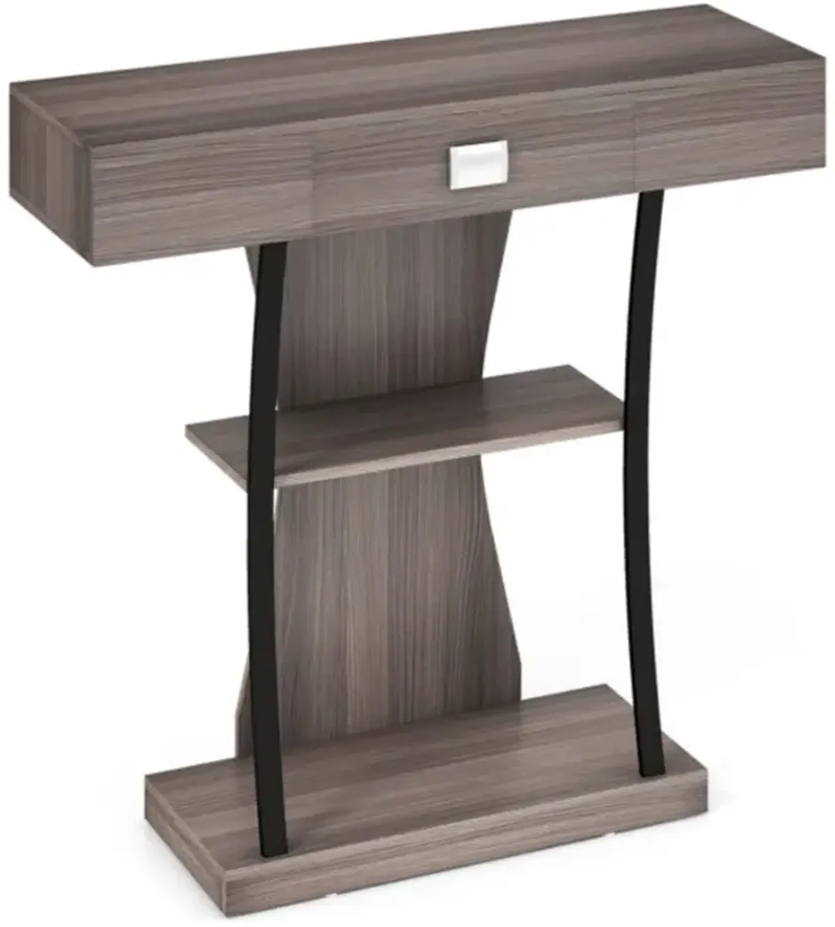 Hivvago Console Table with Drawer and 2-Tier Shelves for Entryway Living Room