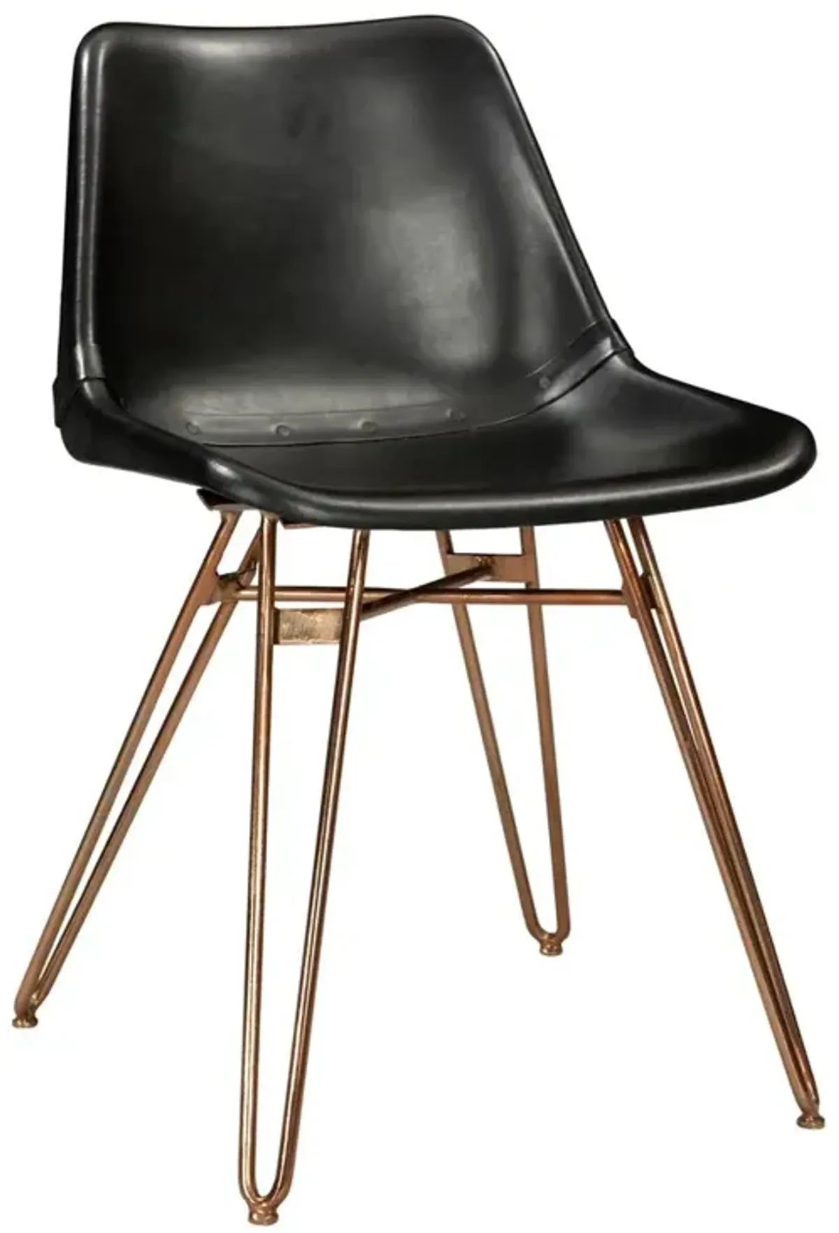 Modern Black Leather Dining Chairs - Set of Two, Belen Kox