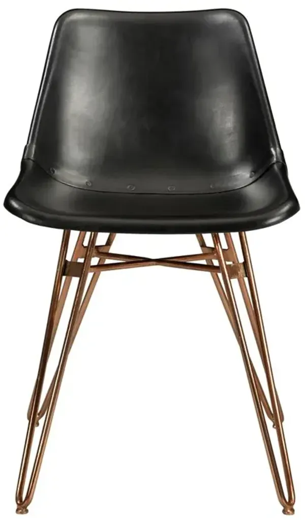 Modern Black Leather Dining Chairs - Set of Two, Belen Kox