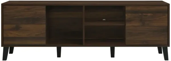 Mid Century TV Stand with 2 Cabinets, Media Console Table for TVs up to 70'', Entertainment Center with Storage for Living room, Bedroom, Home Theatre