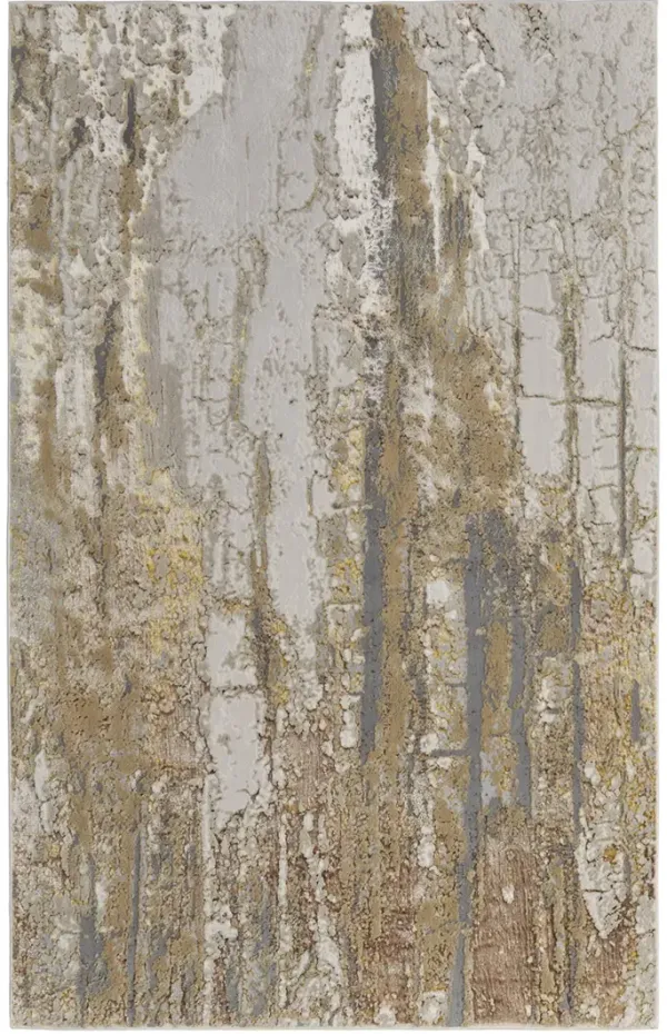 Aura 39LMF 6'7" x 9'6" Ivory/Gold/Brown Rug